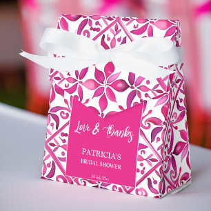 Fette rosa spanische Talavera-Fliesen Junggesellin Geschenkschachtel