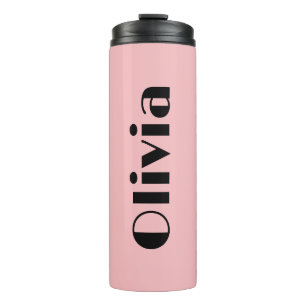 Fette rosa und schwarze Tumbler mit Namen Thermosbecher