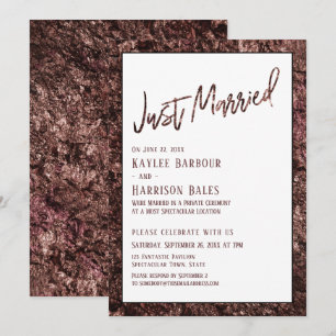 Fette Rose-Gold-Handschrift Gerade verheiratet Emp Einladung