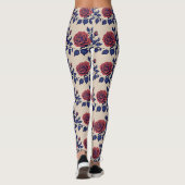 Fette rot gemalte Rosen  Leggings (Rückseite)