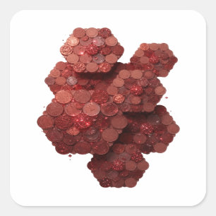 Fette rote abstrakte Sticker-Kunst Quadratischer Aufkleber
