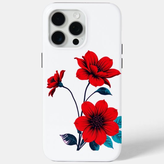 Fette rote Blütenpracht Flo Case-Mate iPhone Hülle (Rückseite)