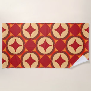 🔴 Fette rote geometrische abstrakte Vibes Strandtuch
