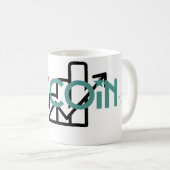"Fette Rote Grüne Bitcoin Bullenmarkt Design" Kaffeetasse (VorderseiteRechts)