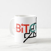 "Fette Rote Grüne Bitcoin Bullenmarkt Design" Kaffeetasse (Vorderseite Links)