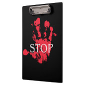 Fette rote Handabdruck "STOP" Warnsymbol – Activis Klemmbrett (Links)