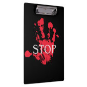 Fette rote Handabdruck "STOP" Warnsymbol – Activis Klemmbrett (Rechts)