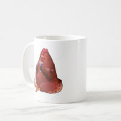 Fette rote Henne mit Wein Kaffeetasse (Vorderseite Links)