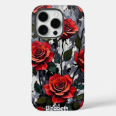Fette Rote Rosen im grauen Hintergrund Case-Mate iPhone Hülle (Rückseite)