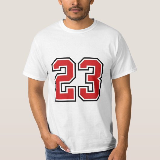 Fette rote Trikotnummer 23 T-Shirt (Vorderseite)