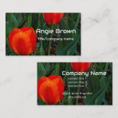 fette rote Tulpen Blumenfotografie Natur Visitenkarte (Vorne/Hinten)