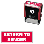 Fette "RÜCKKEHR ZUM SENDER"-Briefmarke Permastempel (Beispiel)