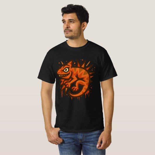 Fette Salamander-Illustration T-Shirt (Vorne ganz)