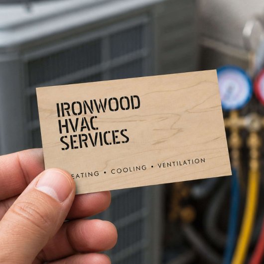 Fette Schablonierte HVAC Visitenkarte