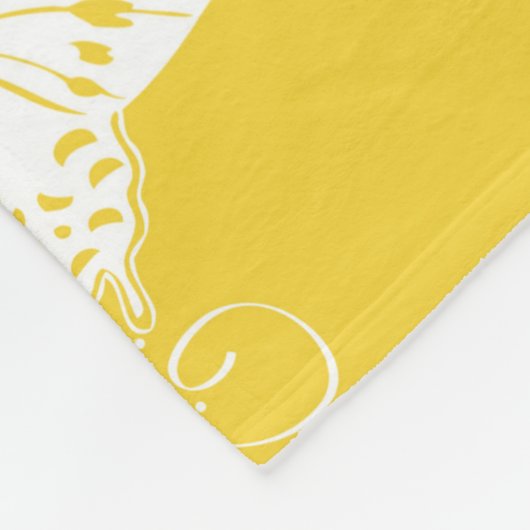 Fette Schmetterlinge weiß auf hellgelb Fleecedecke (Ecke)