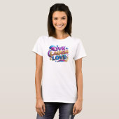 Fette & schöne LIVE LACH LIEBE Statement Design T-Shirt (Vorne ganz)