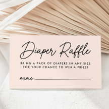 Fette Schrift Blush Baby Shower Windel-Raffle