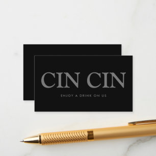 Fette Schrift "Cin cin" Italienischer Freigetränke Begleitkarte