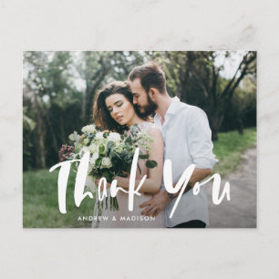 Fette Schriftart Foto Hochzeit Danke Postkarte