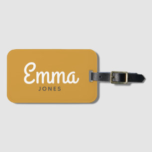 Fette Schriftzeichen moderner einfacher Karamellbr Gepäckanhänger