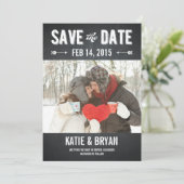 Fette Schultafel Save The Date Karten (Stehend Vorderseite)