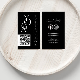 Fette Schwarz-Weiß-QR-Code-Social-Media Visitenkarte