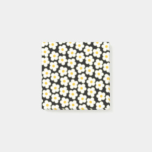 Fette Schwarz-Weiß-Retro-Blumenmuster Frühling Post-it Klebezettel