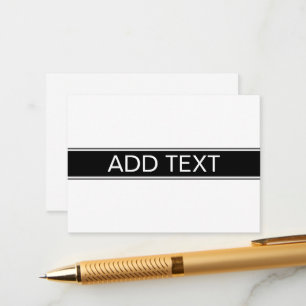 Fette Schwarz-Weiß-Streifen bearbeitbarer Text Begleitkarte