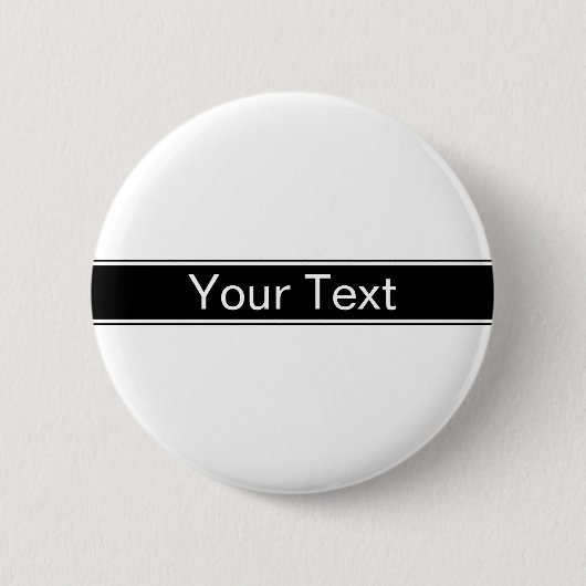 Fette Schwarz-Weiß-Streifen bearbeitbarer Text Button (Vorderseite)