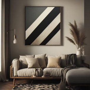 Fette Schwarz-Weiß-Streifen Minimalist Leinwanddruck