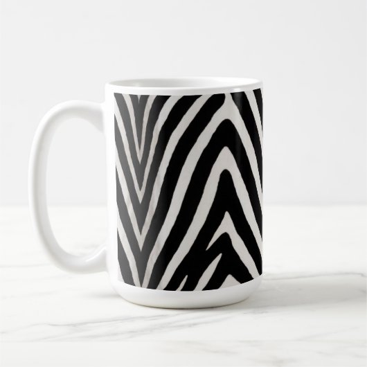 🖤 Fette Schwarz-Weiß-Zebra-Moderne 🖤 Kaffeetasse (Links)