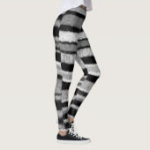 fette schwarz-weiße Streifen aus gestrichenem Shab Leggings (Rechts)