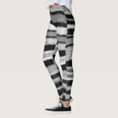 fette schwarz-weiße Streifen aus gestrichenem Shab Leggings (Links)