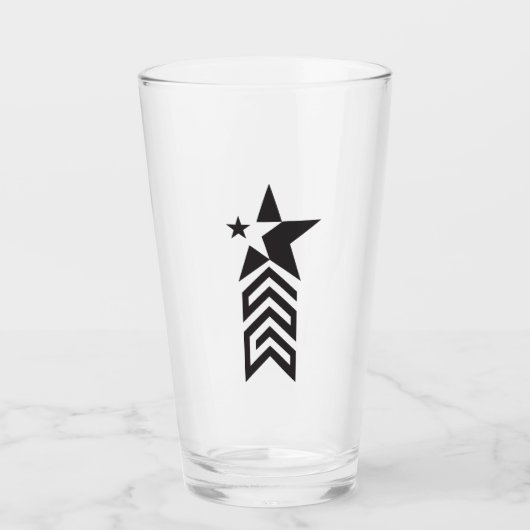 Fette schwarze geometrische Sterne Glas (Vorderseite)