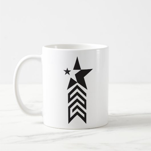 Fette schwarze geometrische Sterne Kaffeetasse (Links)