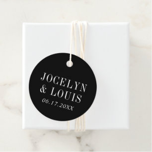 Fette schwarze moderne Hochzeit Geschenkanhänger