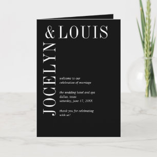 Fette schwarze moderne Hochzeit Programm