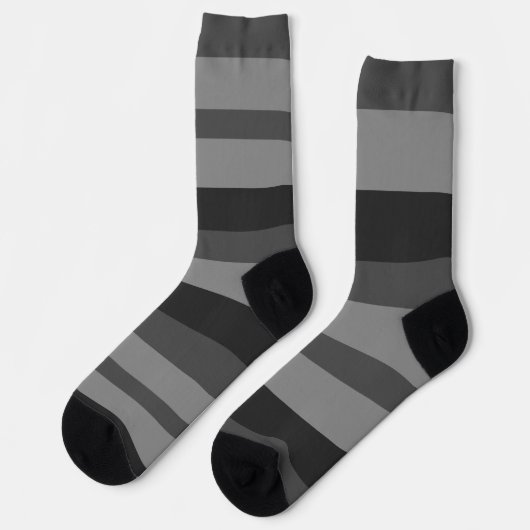 fette schwarze und graue Streifen Socken (Linkes Detail)