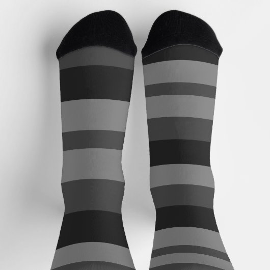 fette schwarze und graue Streifen Socken (Oben)