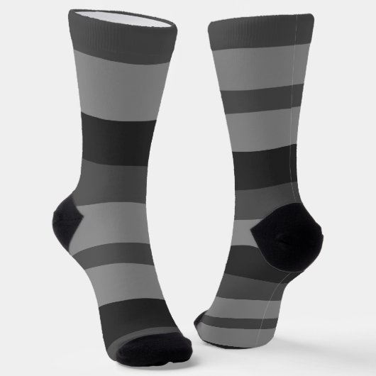 fette schwarze und graue Streifen Socken (Gewinkelt)