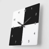 Fette schwarze und weiße karierte Quadrate Quadratische Wanduhr (Winkel)