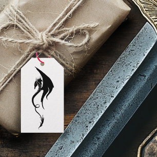 Fette schwarze weiße Stammes-Drache-Illustrationsg Geschenkanhänger