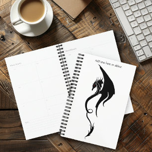 Fette schwarze weiße Stammes-Drache-Illustrationsg Planer