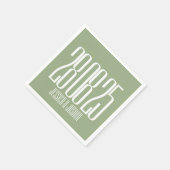 Fette Script Sage Green White Ultra Modern Wedding Serviette (Ecke)