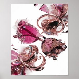 Fette Silber ABSTRACT ART Gestaltung v3 Poster