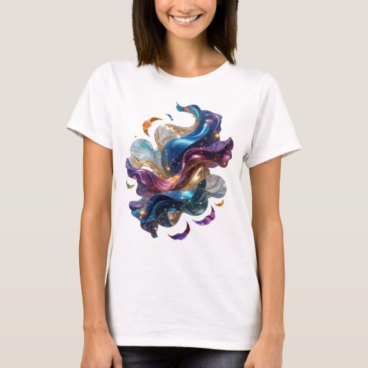 Fette Silber ABSTRACT ART Mode Druck v2 T-Shirt (Vorderseite)