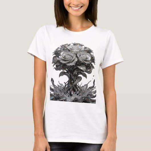 Fette Silber ABSTRACT ART Tragbare Kunst v2 T-Shirt (Vorderseite)