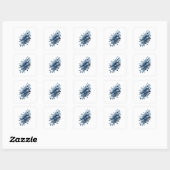 Fette Silber BLUE LEAVES Sticker Druck (Blatt)