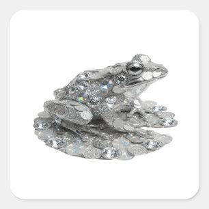 Fette Silberfolienprägung Quadratischer Aufkleber