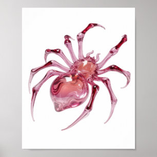 Fette silberne GLASSPINNE Fettes Design Poster